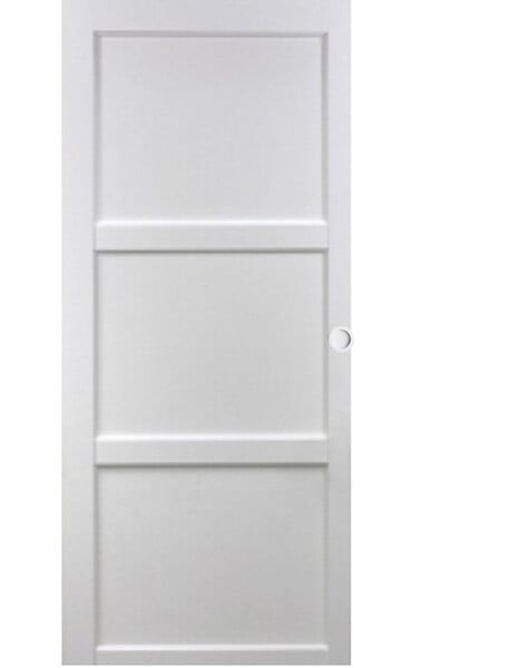 GD MENUISERIES - Porte Coulissante Korya Blanc 3 panneaux H204 x L93 cm, Coquilles blanc - large