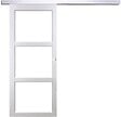 GD MENUISERIES - Porte Coulissante Kenya Blanc Vitrage transparent H204 x L73 cm, Rail Alu, Coquilles blanc - vignette