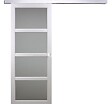 GD MENUISERIES - Porte Coulissante Tana Blanc Vitrée H204 X L73 cm, Rail Alu, Coquilles Blanc - vignette
