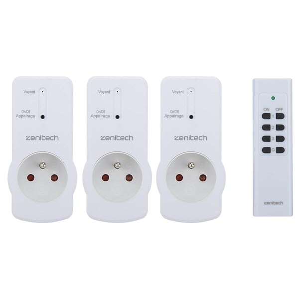 ZENITECH - Pack de 6 prises télécommandées - Blanc - Zenitech - large