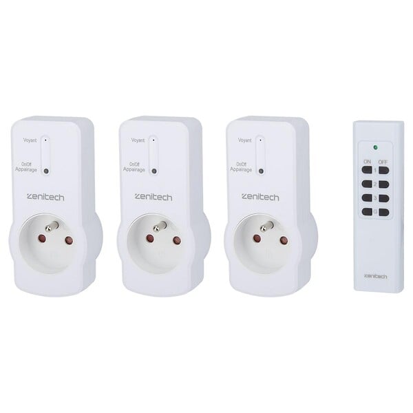 ZENITECH - Pack de 6 prises télécommandées - Blanc - Zenitech - large