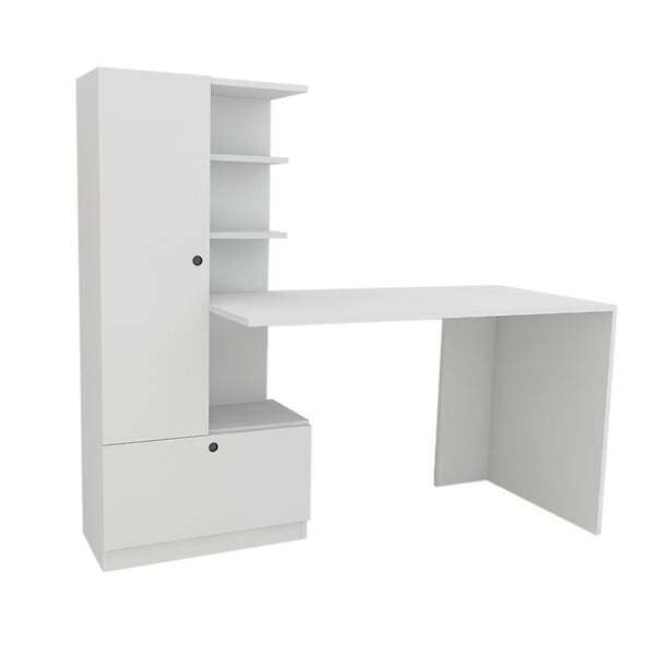 HABITAT ET JARDIN - Bureau en bois "Domingos" - 149 x 61 x 73 cm - Blanc - large