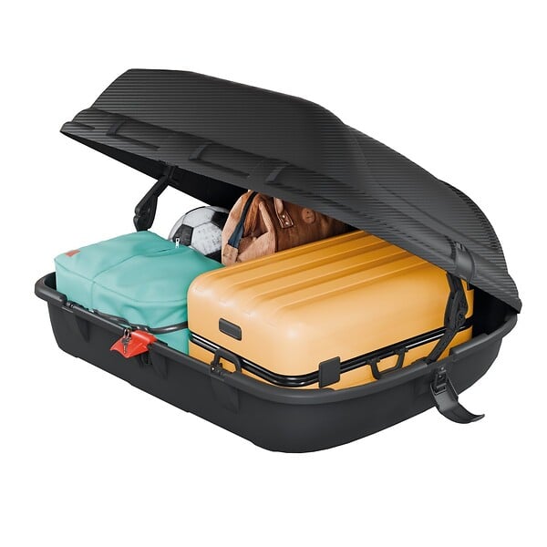 ARTPLAST - Coffre de toit 270L Aspect carbone Aerodynamique Antivol et Montage facile Homologué TUV ARTPLAST - large