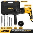 VITO - Marteau perforateur 850W SDS-Plus 3,5J 4 fonctions Perçage Béton 26mm 3 forets + 2 burins inclus VITO - vignette
