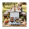 INTEC - Plaque de cuisson gaz 4 feux 8000W Réchaud à gaz portable Blanc Gaz Butane ou Propane Bruleurs grille Fonte amovibles INTEC - vignette