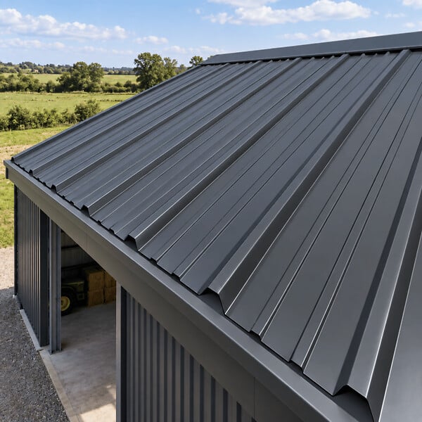 MCCOVER - Plaque nervurée acier galvanisé laqué 900/25 Gris anthracite RAL 7016, ep.0.5 mm, l.90 cm, L.200 cm - large