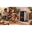 SAHARA - Pack 2 Poêles à gaz 3.4KW Manhattan Blanc Effet feu de bois 3 niveaux de chauffe 40-80m2 Sahara - vignette