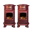 SAHARA - Pack de 2 Poêles à gaz Rouge Provence en fonte 3,4KW Effet feu de bois Chauffage d'appoint gaz sur roues Sahara - vignette
