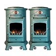 SAHARA - Pack de 2 Poêles à gaz Provence Vert en fonte 3,4KW Effet feu de bois Chauffage d'appoint gaz sur roues Sahara - vignette