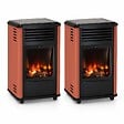 SAHARA - Pack 2 Poêles à gaz 3.4KW Manhattan Rouge Effet feu de bois 3 niveaux de chauffe 40-80m2 Sahara - vignette