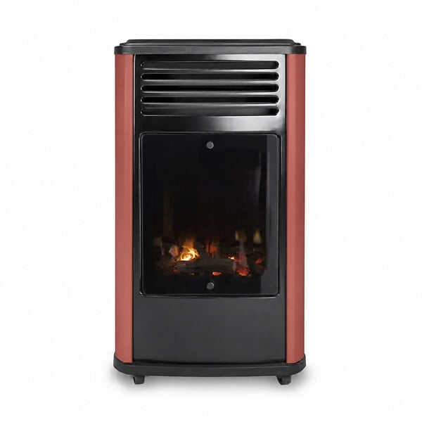 SAHARA - Pack 2 Poêles à gaz 3.4KW Manhattan Rouge Effet feu de bois 3 niveaux de chauffe 40-80m2 Sahara - large