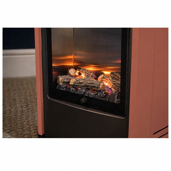 SAHARA - Pack 2 Poêles à gaz 3.4KW Manhattan Rouge Effet feu de bois 3 niveaux de chauffe 40-80m2 Sahara - large