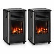 SAHARA - Pack 2 Poêles à gaz 3.4KW Manhattan Noir Effet feu de bois 3 niveaux de chauffe 40-80m2 Sahara - vignette