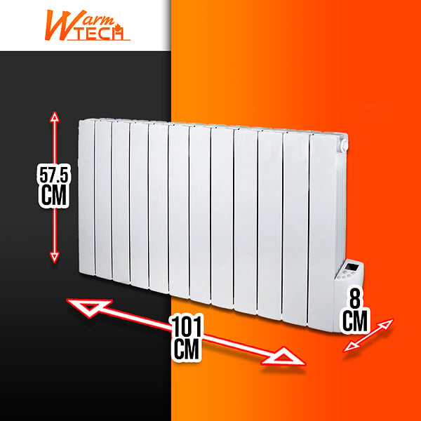 WARM TECH - Radiateur a inertie fluide 2000W 12 éléments - large
