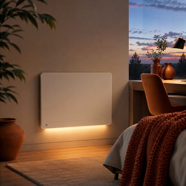 BESTHERM - Radiateur électrique fixe à inertie sèche céramique - BESTHERM - STELLINA 1000W - Détecteur de présence - Lumineux - NF - large