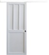 GD MENUISERIES - Porte Coulissante Atelier 2 panneaux blanc H204 x L83 cm, Rail Alu bandeau blanc, Coquilles - vignette