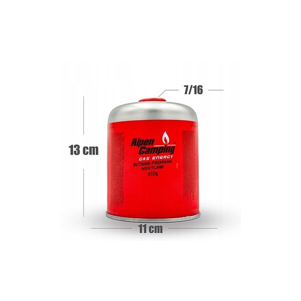 ALPENTECH - Cartouche de gaz 450g Butane propane Valve 7/16 EN417 Réchaud Brûleur Lampe Grill Alpen Camping - large