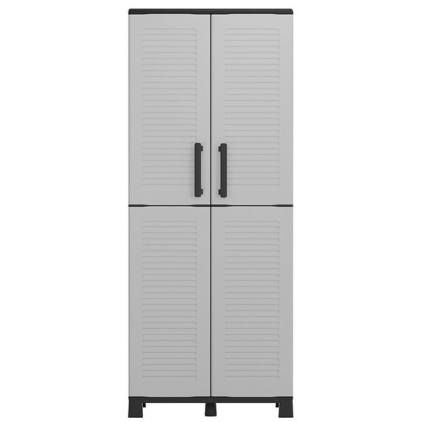 ARTPLAST - Armoire de rangement 2 portes 4 Etagères 68 x 37 x H169 cm 4 pieds Grise Artplast - large