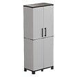 ARTPLAST - Armoire de rangement 2 portes 4 Etagères 68 x 37 x H169 cm 4 pieds Grise Artplast - vignette