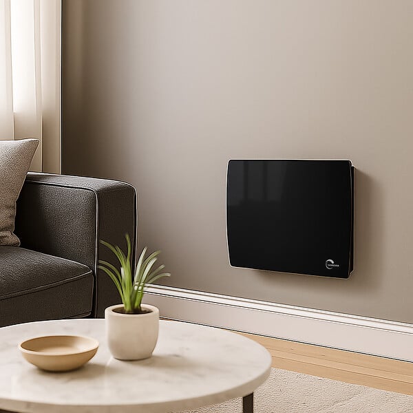 SANNOVER - Radiateur Electrique Mural en Verre Sorimo NF Sannover 1000 W Noir - large