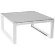 HAPPY GARDEN - Salon de jardin modulable IBIZA en tissu gris 4 places - aluminium blanc - vignette