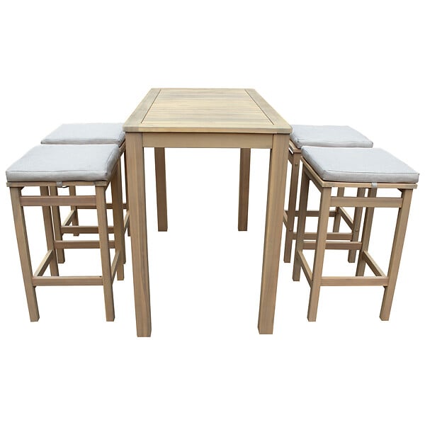 HAPPY GARDEN - Mange debout ARUBA en acacia massif 4 places - coussins sable - large