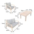 HAPPY GARDEN - Salon de jardin en acacia massif 4 places GILI - coussins gris - vignette