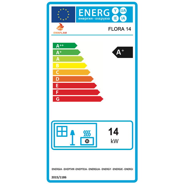 EMAFLAM - Poêle à granulés Étanche FLORA 14 kW + télécommande - - large