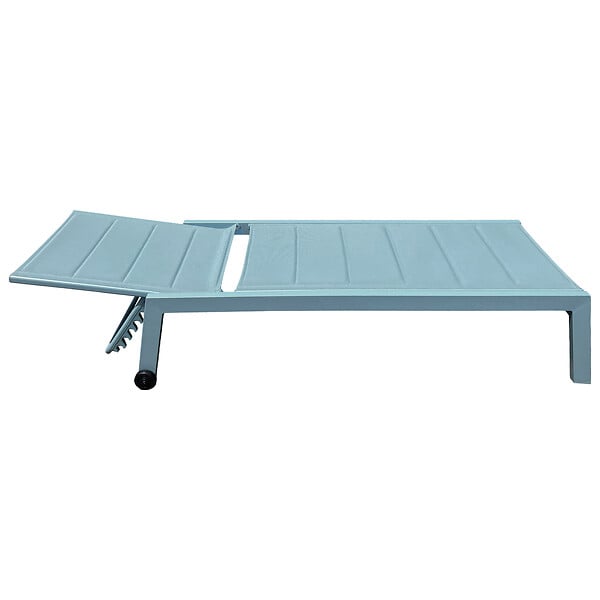 HAPPY GARDEN - Lot de 2 bains de soleil BARBADOS en textilène bleu clair - aluminium bleu clair - large