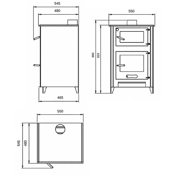 EMAFLAM - Poêle à bois avec four Rosa 10 kW - - large