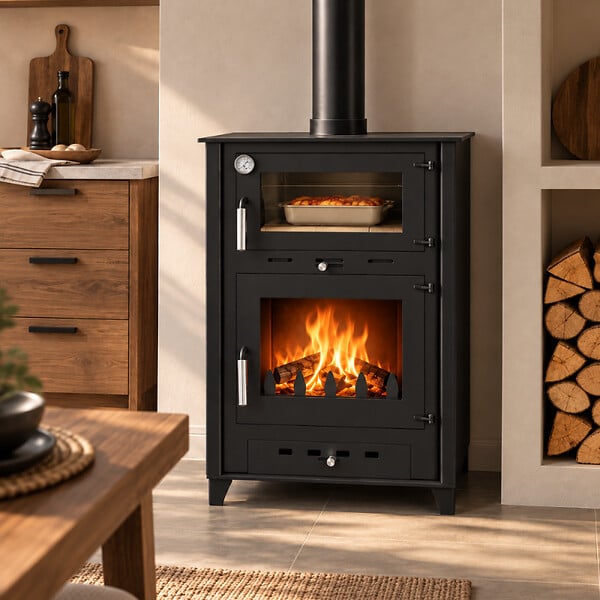 EMAFLAM - Poêle à bois avec four Rosa 10 kW - - large