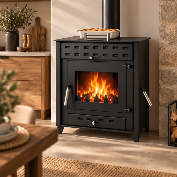 EMAFLAM - Poêle à bois avec four Hugo 9 kW - - large