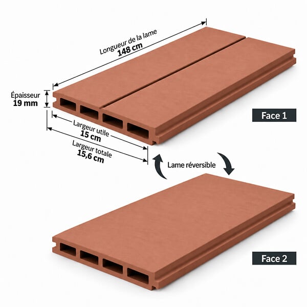 MCCOVER - Kit complet de départ/fin clôture 1,50 L x 1,80 H Brun rouge, H.180 cm, L.150 cm - large
