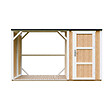 TIMBELA - Abri à bûches avec remise - l120 x L345 x H220 cm / 4,14 m² - Rangement extérieur pour bois de chauffage - TIMBELA M985-HARVEST HONEY - vignette