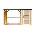 TIMBELA - Abri à bûches avec remise - l120 x L345 x H220 cm / 4,14 m² - Rangement extérieur pour bois de chauffage - TIMBELA M985 - vignette