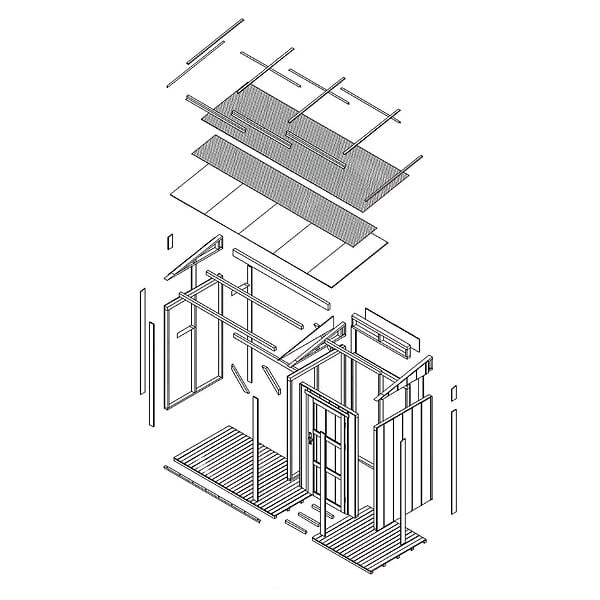 TIMBELA - Abri à bûches avec remise - l120 x L345 x H220 cm / 4,14 m² - Rangement extérieur pour bois de chauffage - TIMBELA M985 - large