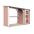 TIMBELA - Abri à bûches avec remise - l120 x L345 x H220 cm / 4,14 m² - Rangement extérieur pour bois de chauffage - TIMBELA M985-REDWOOD RED - vignette