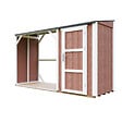 TIMBELA - Abri à bûches avec remise - l120 x L345 x H220 cm / 4,14 m² - Rangement extérieur pour bois de chauffage - TIMBELA M985-REDWOOD RED - vignette