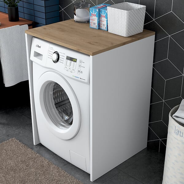 HABITAT ET JARDIN - Meuble pour machine à laver en bois "Dido" - 65 x 60 x 91 cm - Blanc - large