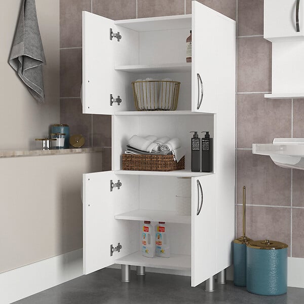 HABITAT ET JARDIN - Meuble de salle de bain en bois "William" - 59 x 29 x 140 cm - Blanc - large