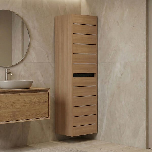 HABITAT ET JARDIN - Armoire de Salle de Bain "Ricato 40" - 42 x 27 x 138 cm - Walnut - large