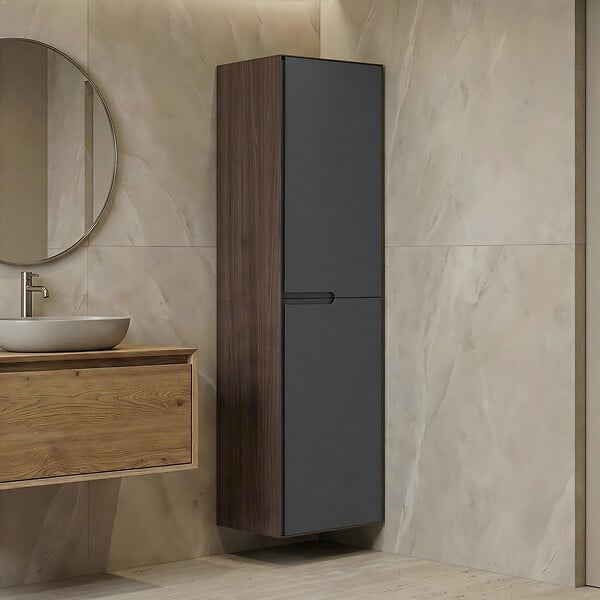 HABITAT ET JARDIN - Armoire de Salle de Bain "Craft 40" -  cm - Walnut / Anthracite - large