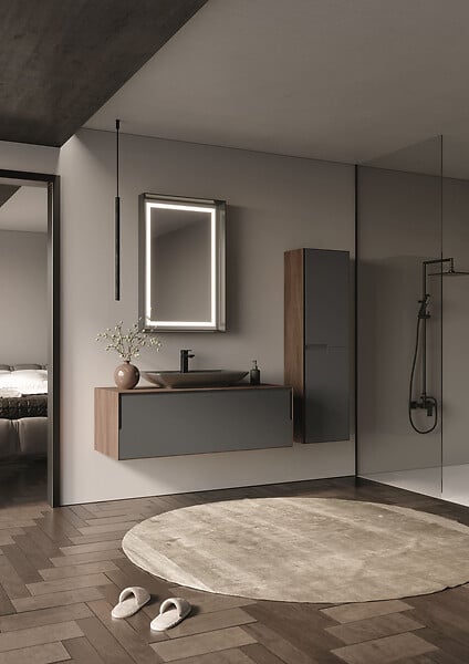 HABITAT ET JARDIN - Armoire de Salle de Bain "Craft 40" -  cm - Walnut / Anthracite - large
