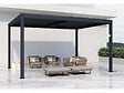 HABITAT ET JARDIN - Pergola bioclimatique motorisé avec led "Windsor" en aluminium 3 x 4 - Gris - vignette