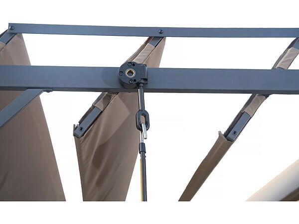 HABITAT ET JARDIN - Pergola bioclimatique en tissu "Lodge" 3 x 4 m - Taupe - large
