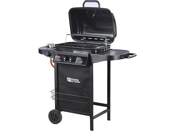HABITAT ET JARDIN - Barbecue gaz "Party 3" - 3 brûleurs dont 1 latéral - 9.38 kW - Noir - large