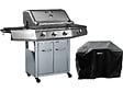 HABITAT ET JARDIN - Barbecue Gaz "Bingo 4" - 4 brûleurs dont 1 latéral - 14kW + Housse protection - Argenté - vignette
