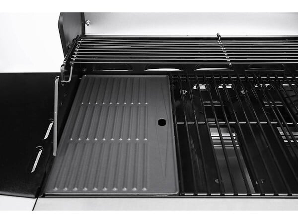 HABITAT ET JARDIN - Barbecue Gaz "Bingo 4" - 4 brûleurs dont 1 latéral - 14kW + Housse protection - Argenté - large