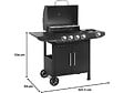 HABITAT ET JARDIN - Barbecue gaz "Feria 5" - 5 brûleurs dont 1 latéral - 14,5 kw - Noir - vignette