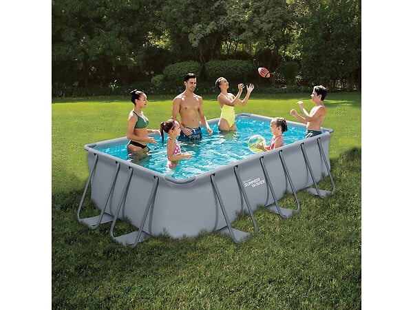 HABITAT ET JARDIN - Piscine tubulaire LUDO 3 - 5.49 x 2.74 x 1.32 m - filtration à  sable 5,1m3/H - large